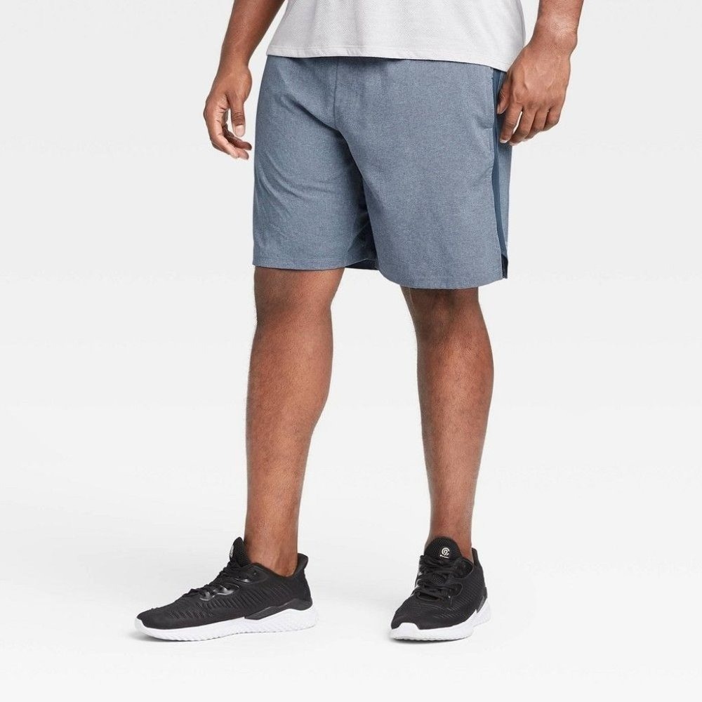 All in Motion Men's Lined‎ Run Shorts 9", Blue Grey, Size XXL, NWT